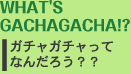 WHAT'S GACHAGACHA!?
�K�`���K�`�����ĂȂ񂾂낤�H�H